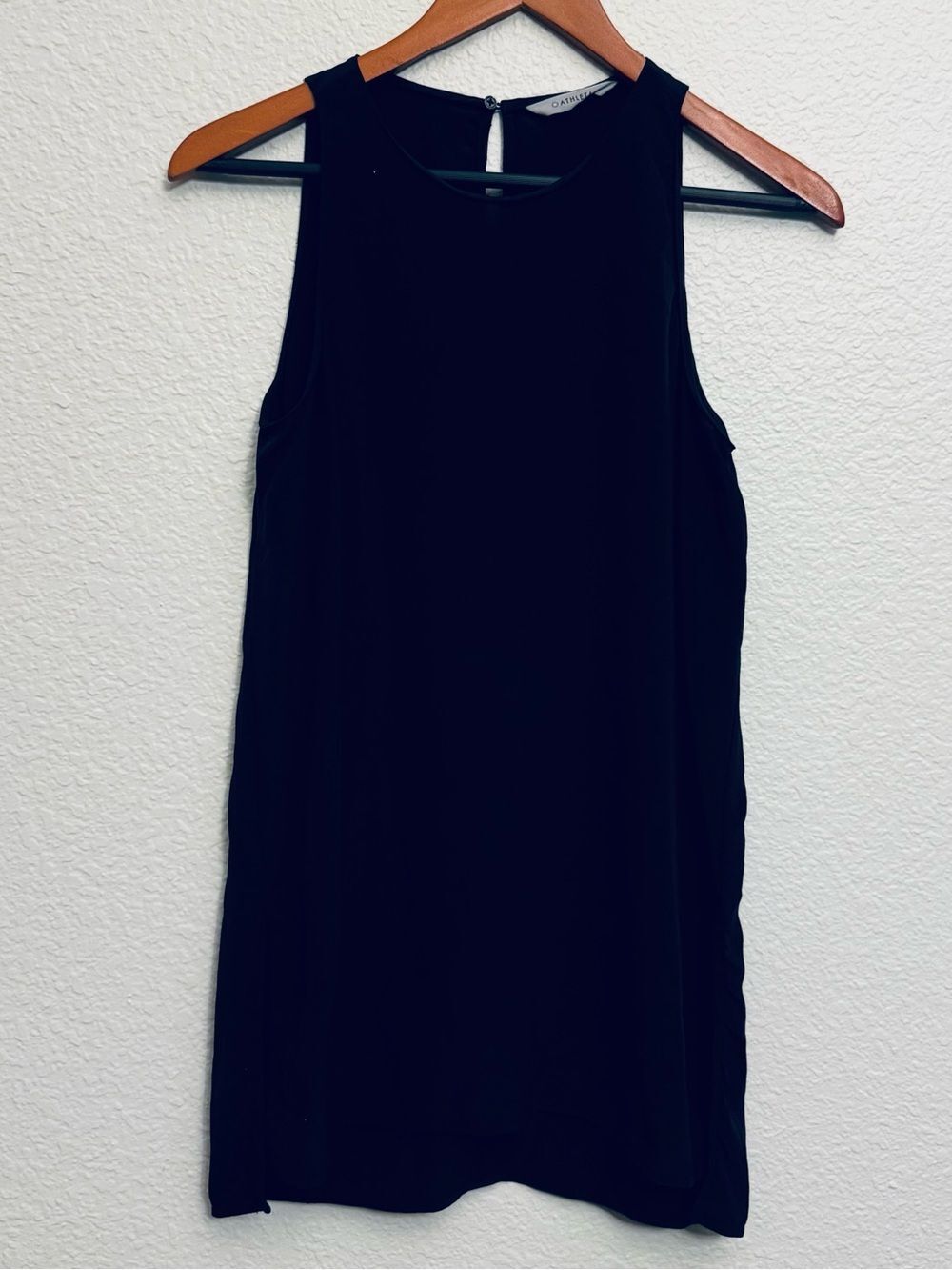 Athleta Black Silk Sleeveless Shell Tunic Top XS